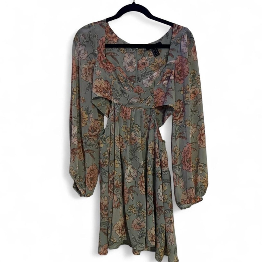 Forever 21 Floral Long Sleeve Dress - Multicolor